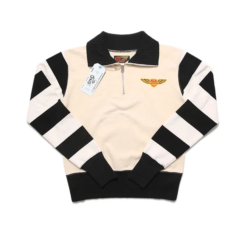 1930 Vintage Racing Jersey Cotton Patchwork Striped Sweatshirts