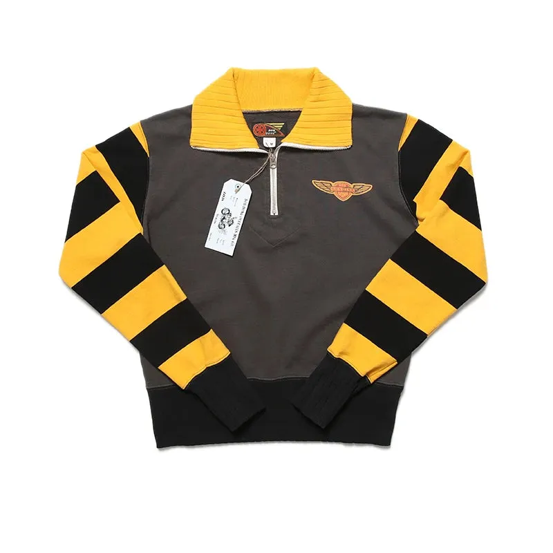 1930 Vintage Racing Jersey Cotton Patchwork Striped Sweatshirts