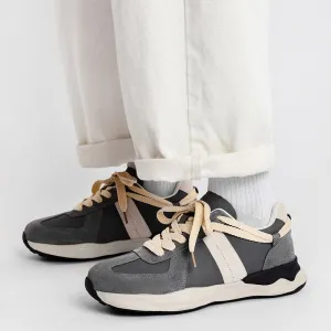 Advbridge Casual Sneakers Men Genuine Leather Patchwork Mixed Color Platform Shoes Lace Up Round Toe Male Flats Fashion Trainers Hanmade