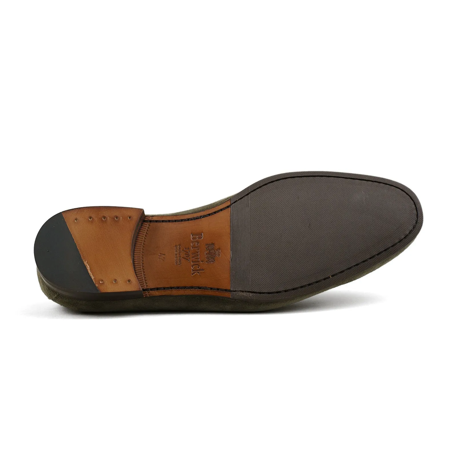 Belgian Penny Loafer - Sienna Suede w/ Faux Croc Strap