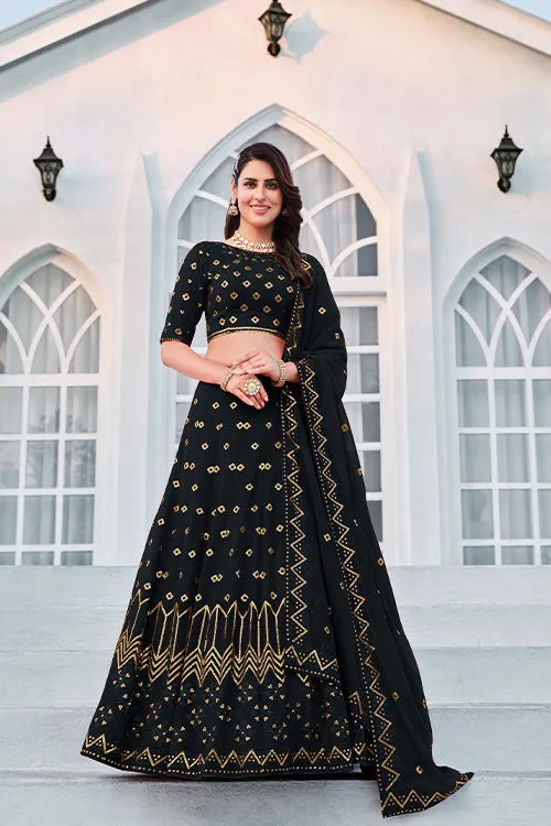 Black Designer Exclusive Latest Designer Lehenga Choli