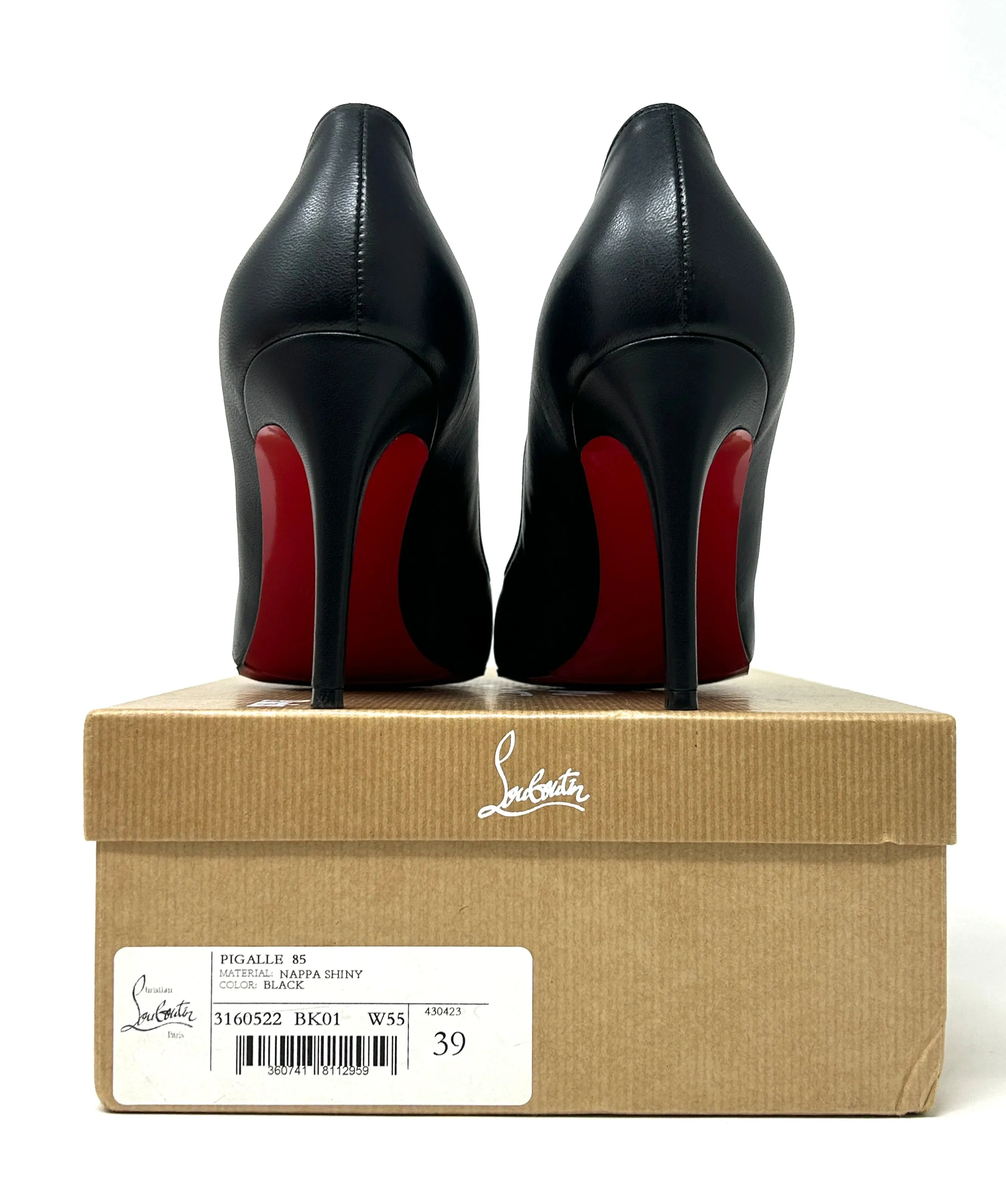 Christian Louboutin Pigalle 85 Black Smooth Leather Pump Heels 39 UK 6