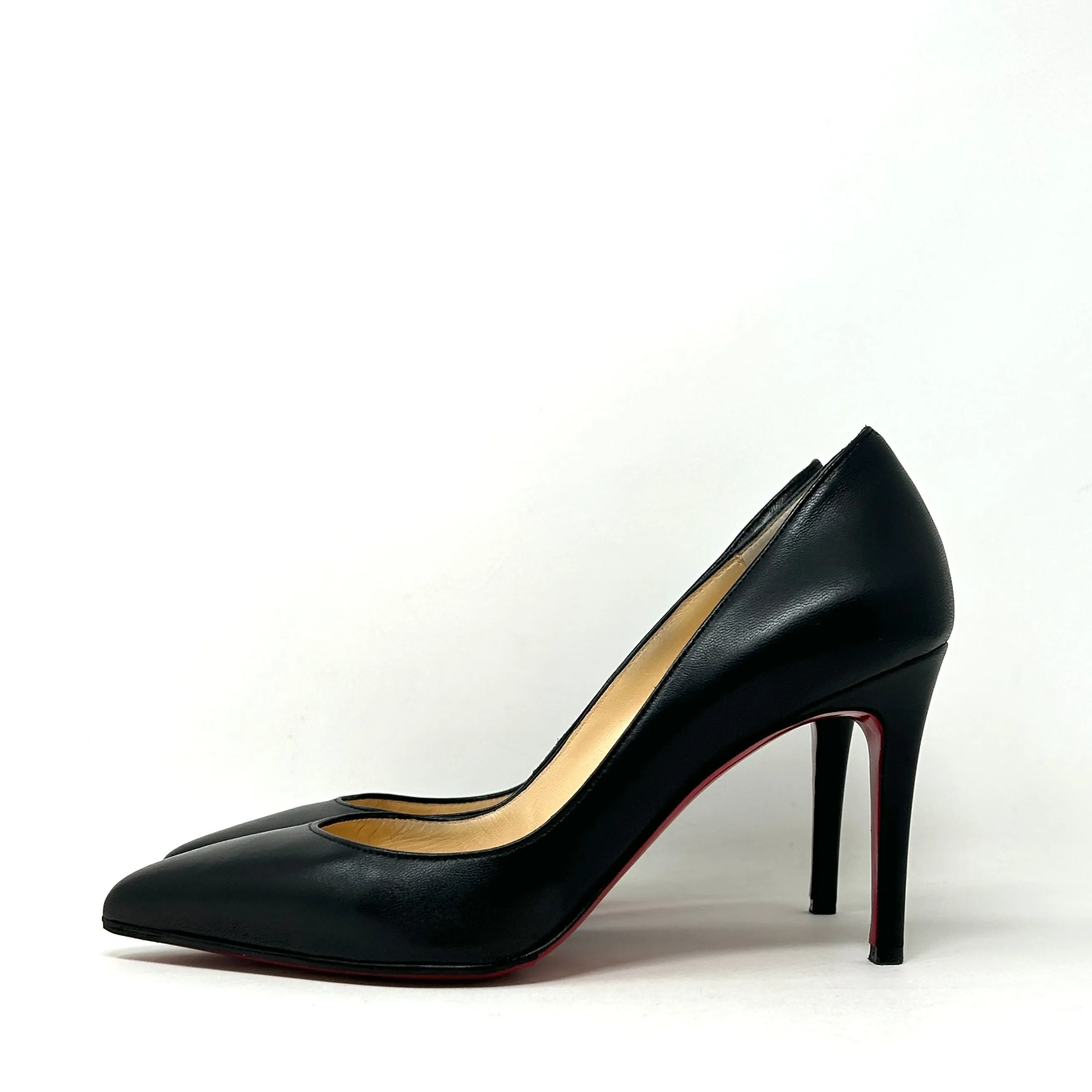 Christian Louboutin Pigalle 85 Black Smooth Leather Pump Heels 39 UK 6