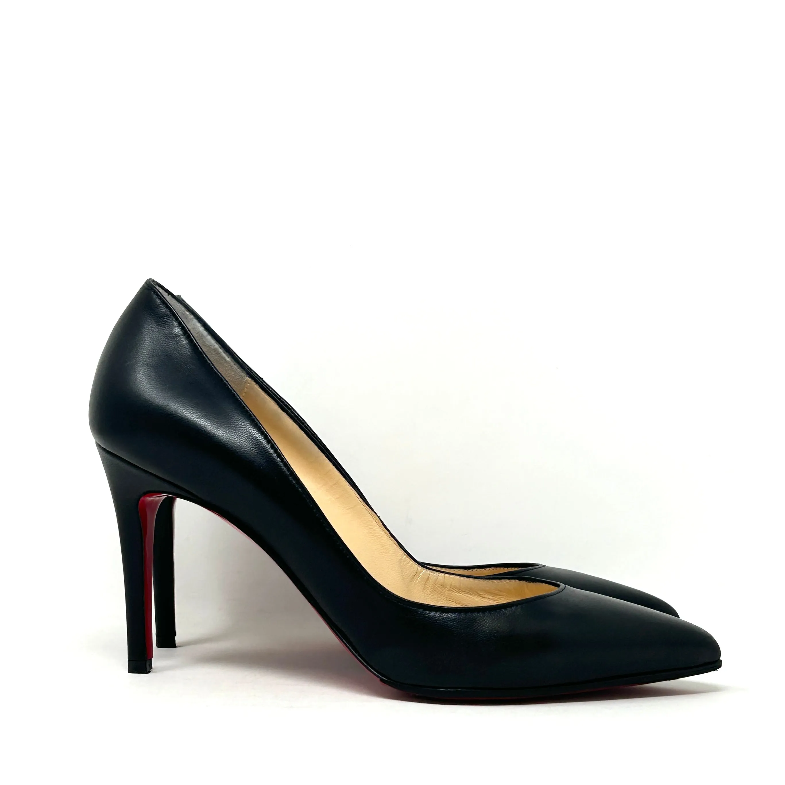 Christian Louboutin Pigalle 85 Black Smooth Leather Pump Heels 39 UK 6