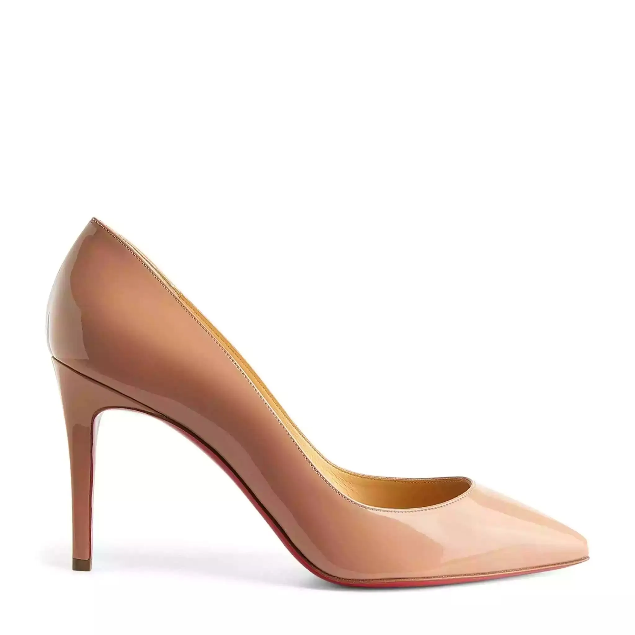 Christian Louboutin Pigalle 85 Nude Patent Leather Pump Heels 38.5 UK 5.5