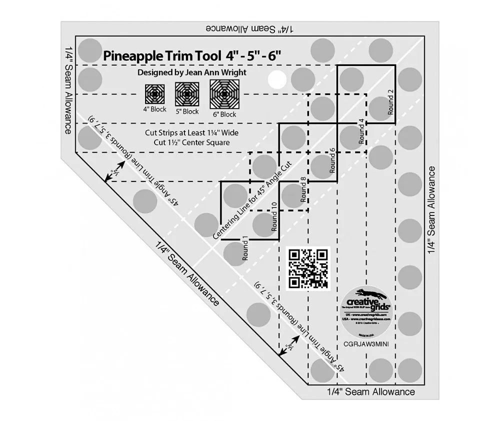 Creative Grids Pineapple Trim Tool Mini Quilt Ruler