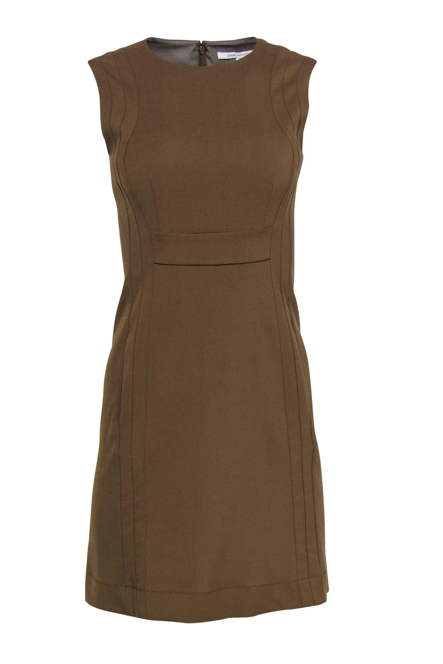 Diane von Furstenberg - Brown Princess Seamed Sheath Dress Sz 2