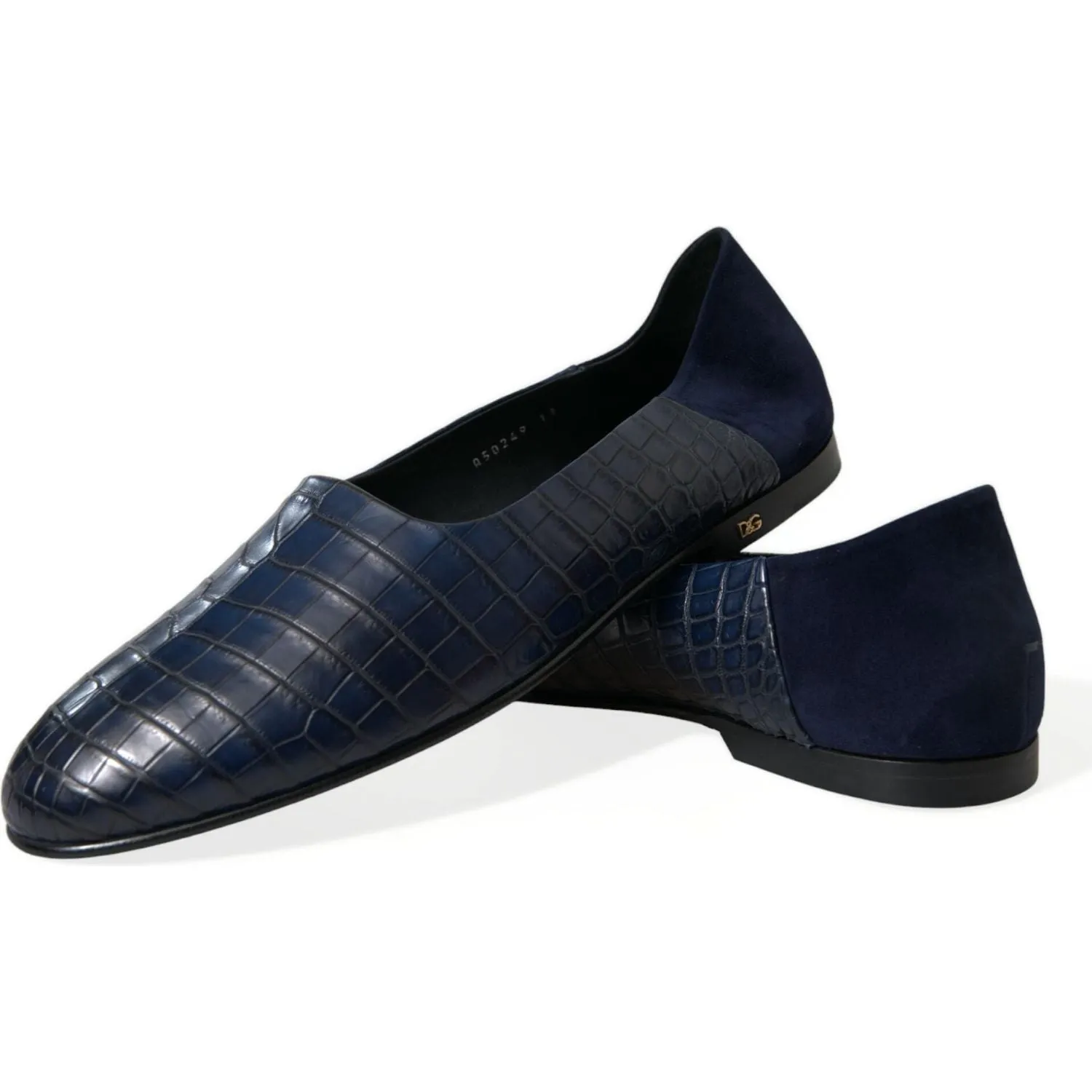 Dolce & Gabbana Elegant Blue Crocodile Leather Loafers