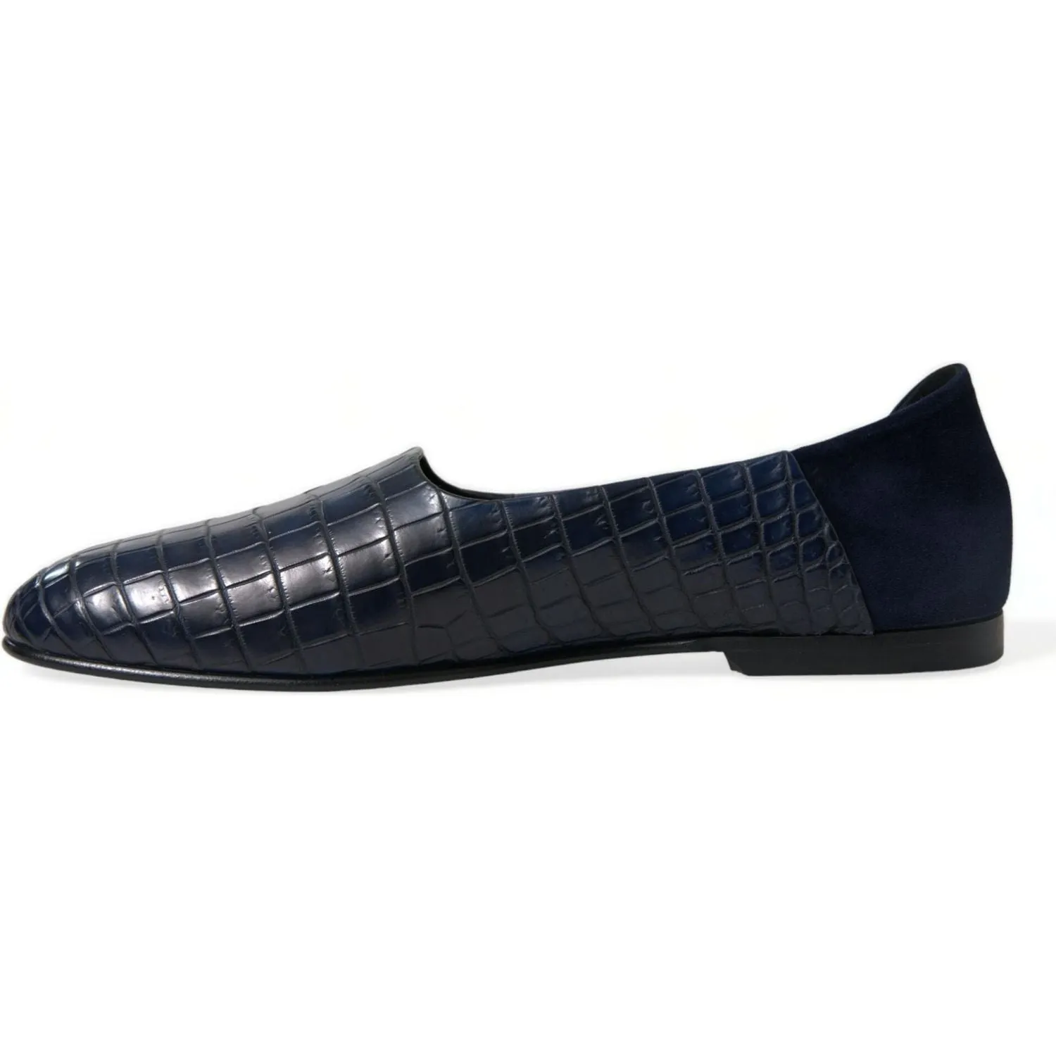 Dolce & Gabbana Elegant Blue Crocodile Leather Loafers