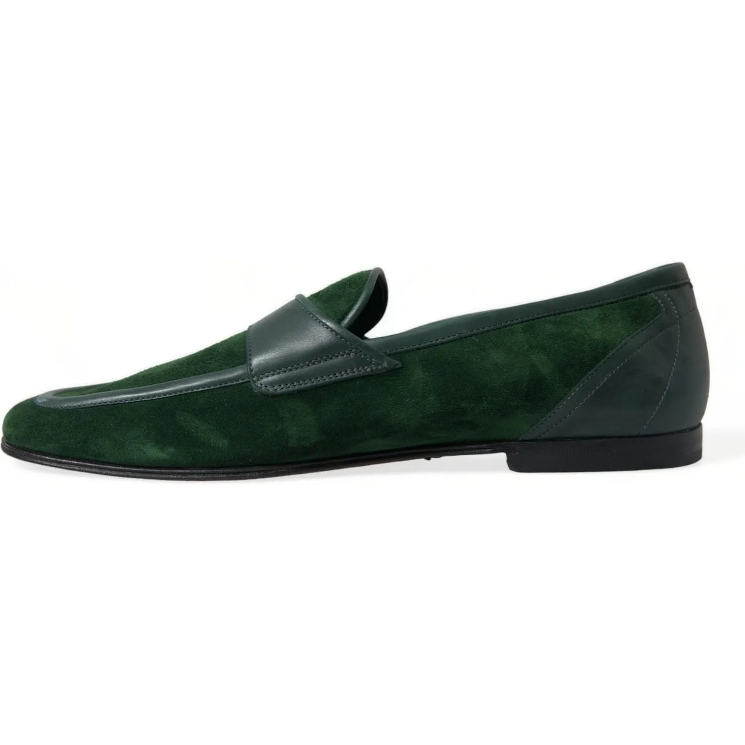 Dolce & Gabbana Emerald Velvet Leather Loafers for Men