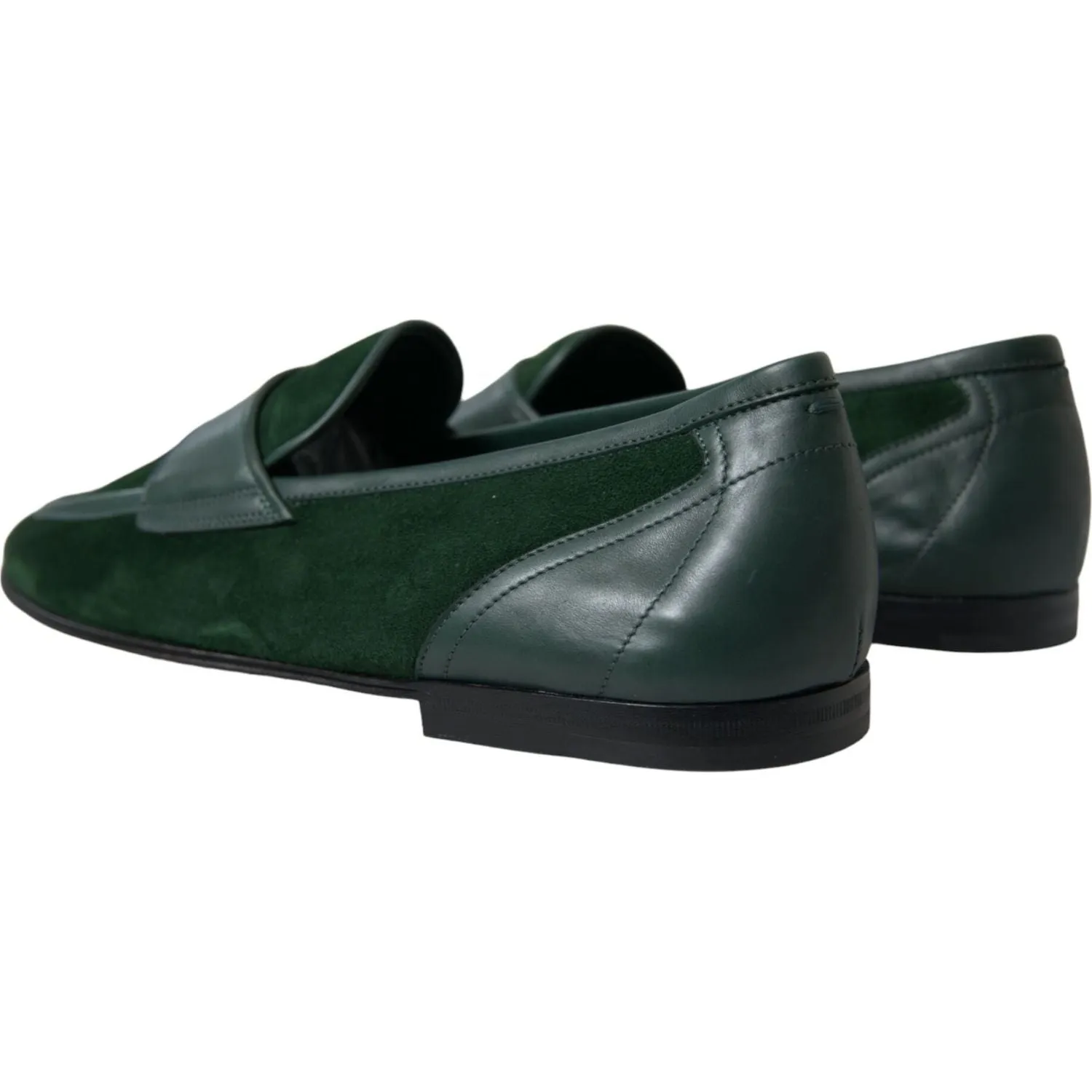 Dolce & Gabbana Emerald Velvet Leather Loafers for Men