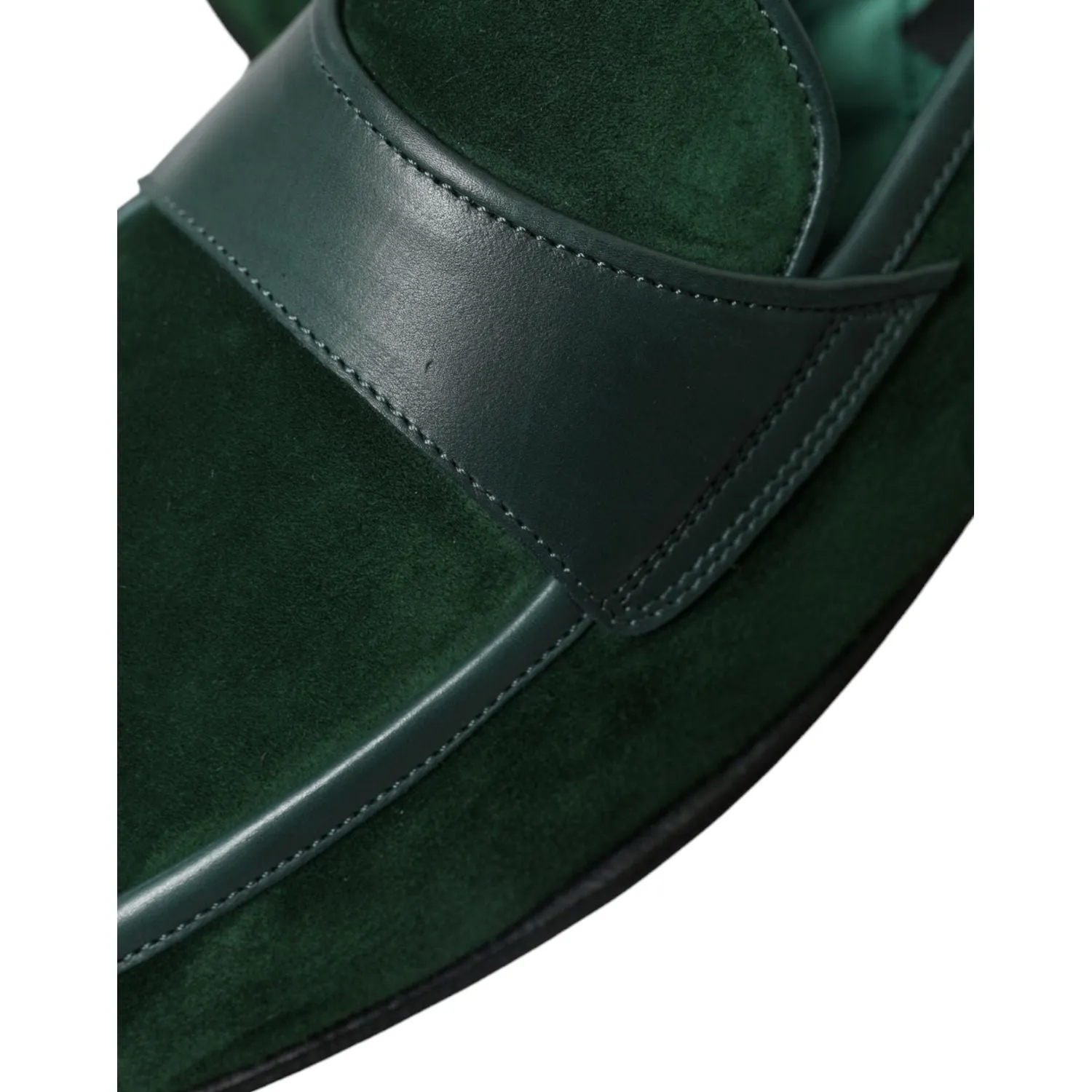 Dolce & Gabbana Emerald Velvet Leather Loafers for Men