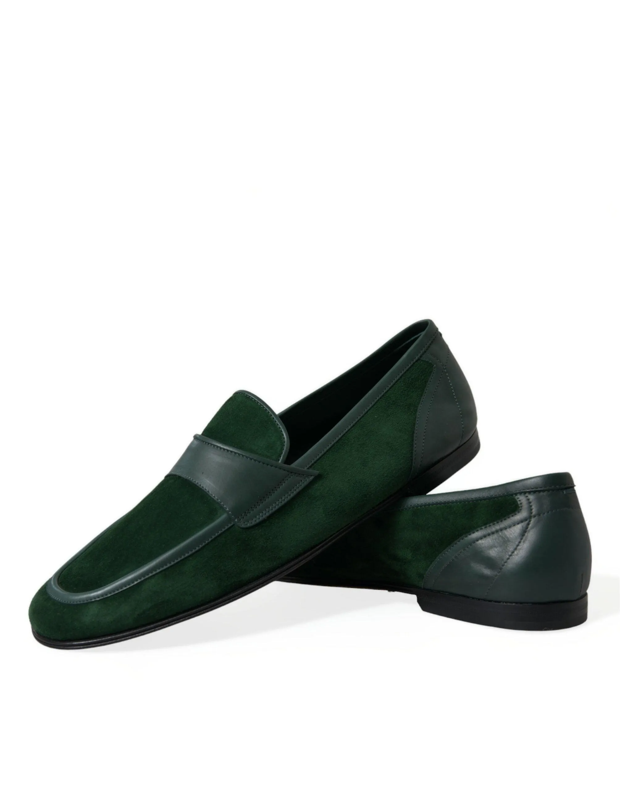 Dolce & Gabbana Green Velvet Slip On Men Loafer Dress Shoes