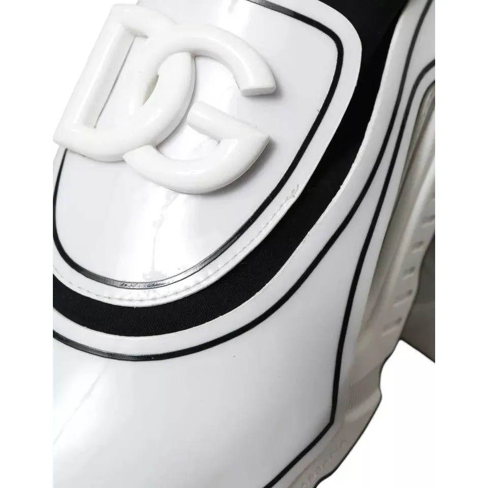 Dolce & Gabbana White Black Logo Plaque Daymaster Sneakers Shoes