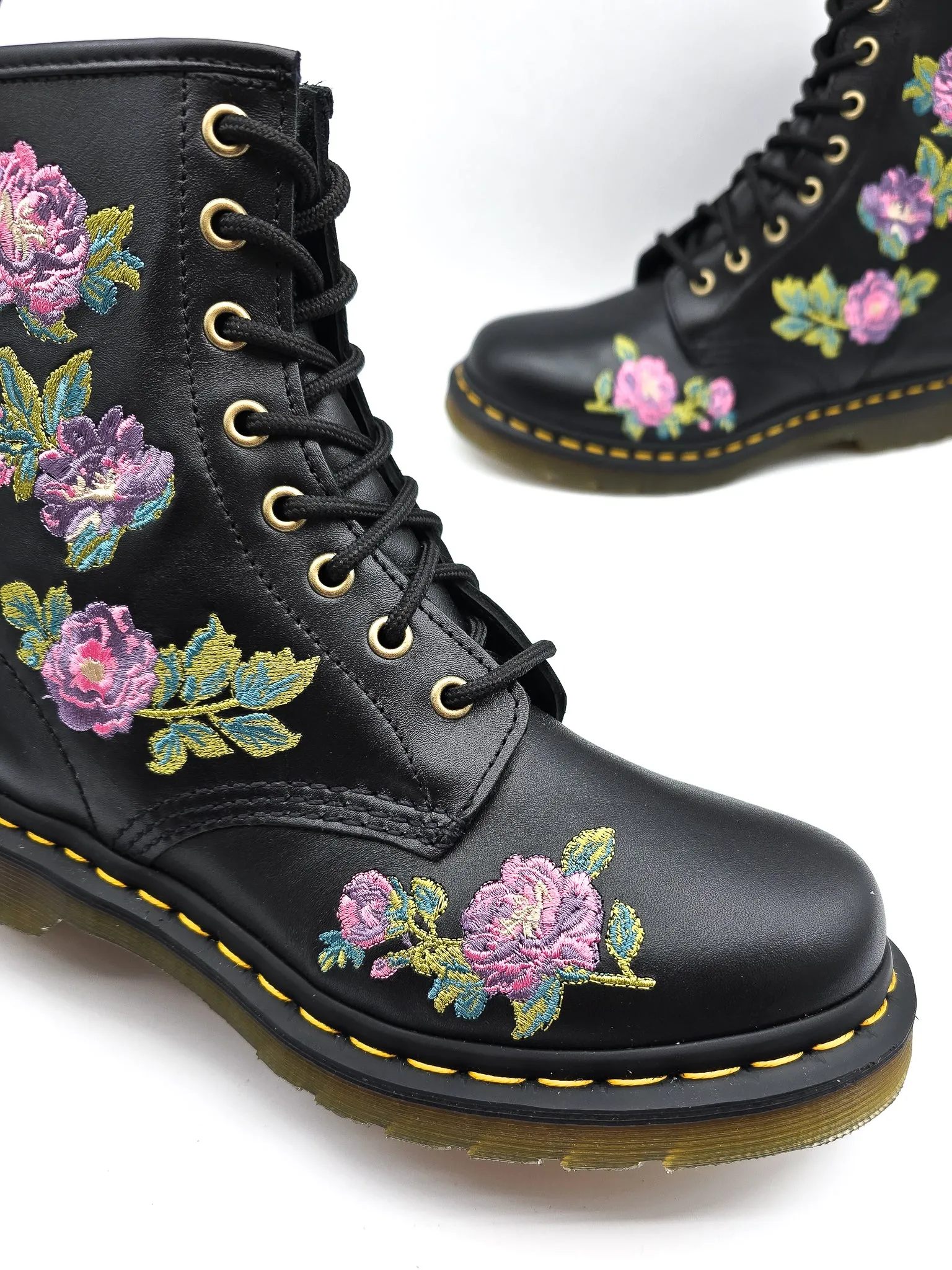 DR. MARTENS 1460 VONDA II EMBROIDERED FLORAL BOOTS