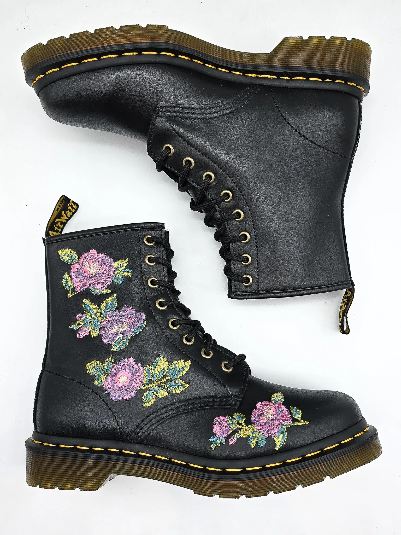 DR. MARTENS 1460 VONDA II EMBROIDERED FLORAL BOOTS