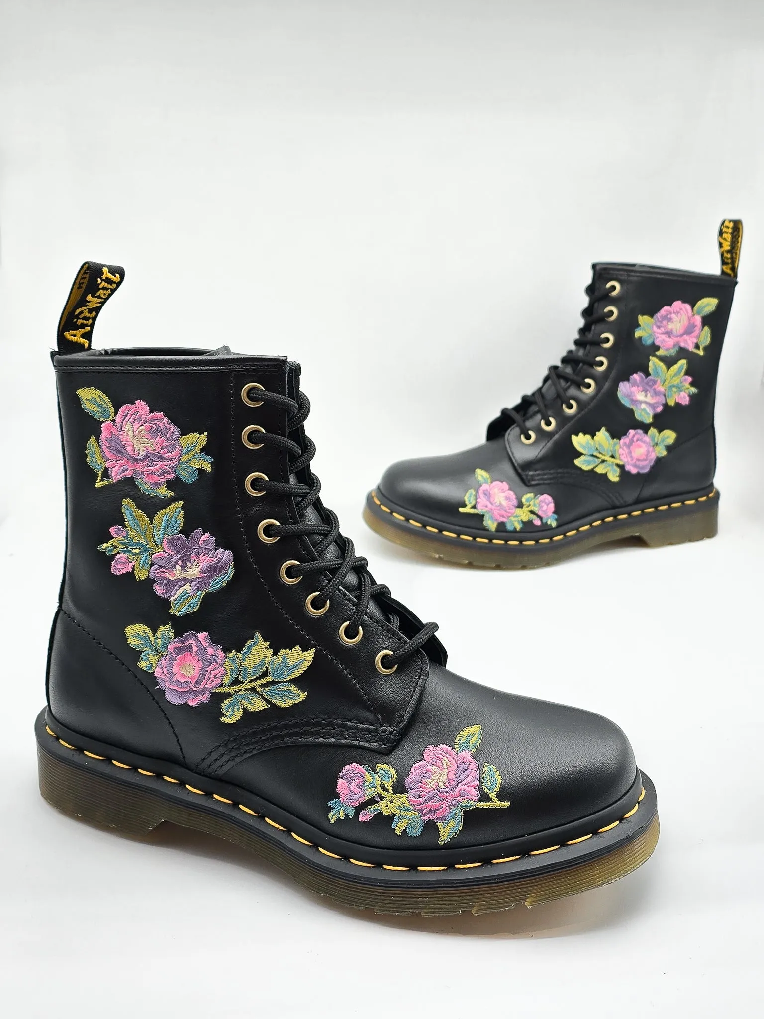 DR. MARTENS 1460 VONDA II EMBROIDERED FLORAL BOOTS