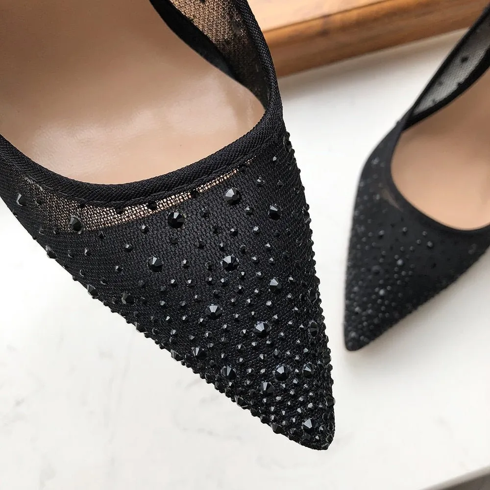 Exotic Diamond Studs Python High Heel Pumps