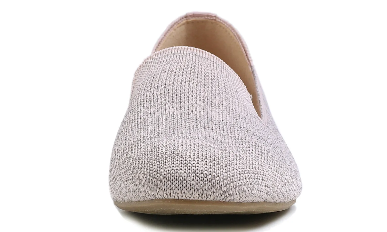 Feversole Women's Woven Fashion Breathable Knit Flat Shoes Grey Mixed Loafer