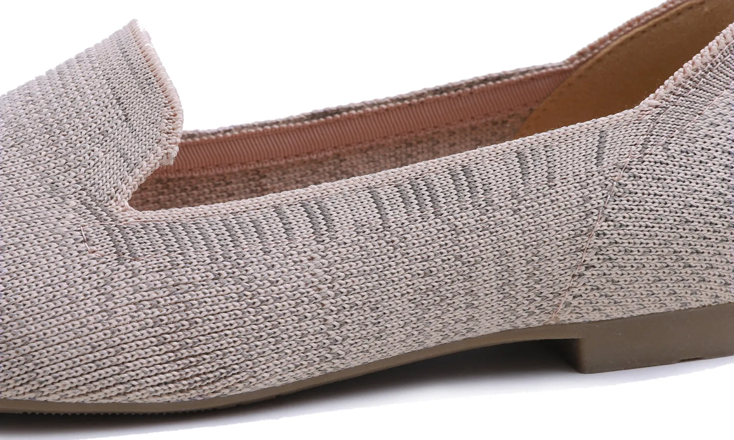 Feversole Women's Woven Fashion Breathable Knit Flat Shoes Grey Mixed Loafer