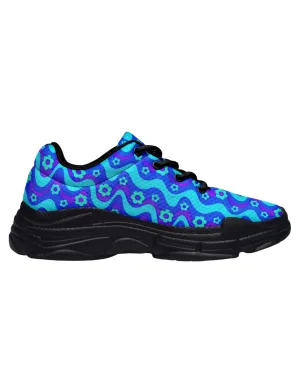 Flower Power Blue Chunky Festival Sneakers