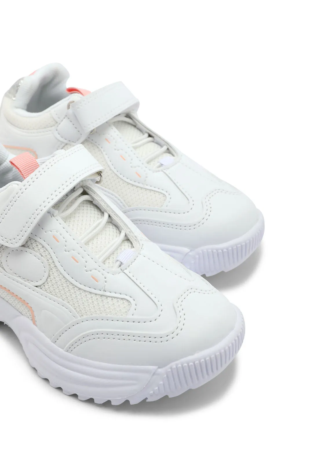 Girls White Chunky Trainer