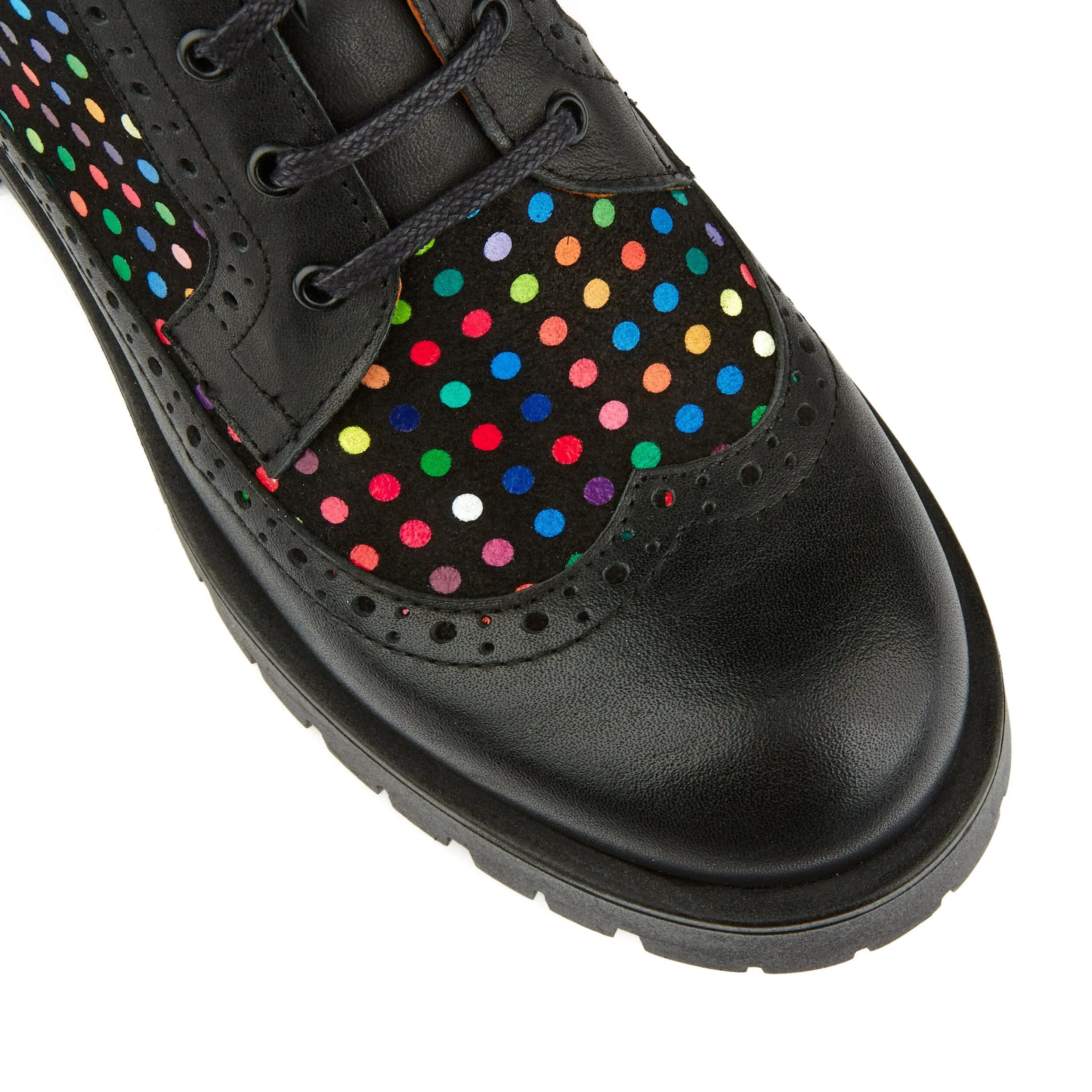 Hatter Platform - Black & Pink & Multi Disco Dots