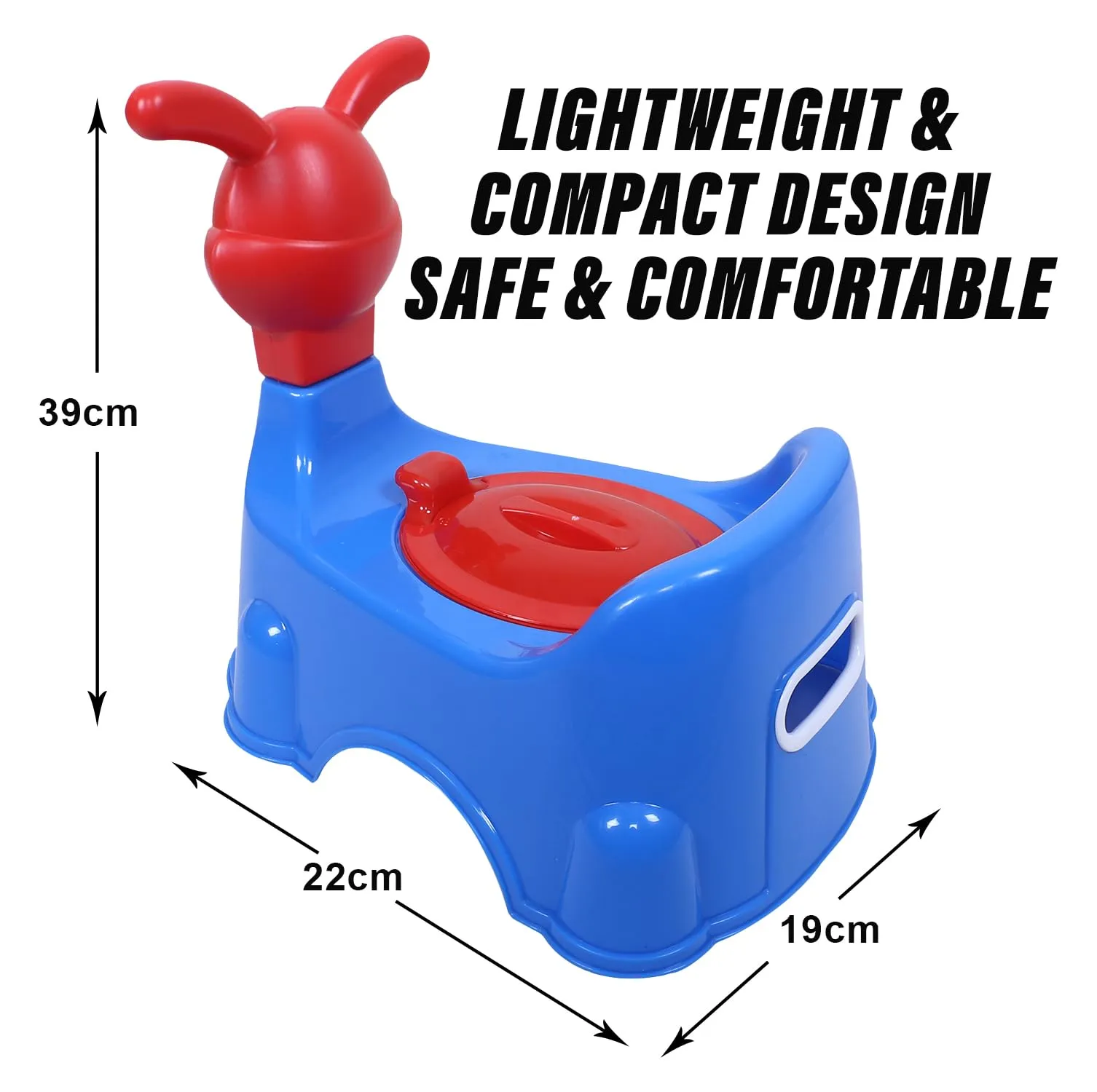 Kuber Industries Potty Toilet Trainer Seat | Plastic Potty Training Seat | Baby Potty Seat | Potty Seat For Child | Potty Training Seat for Kids | Rabbit Design | Red & Blue