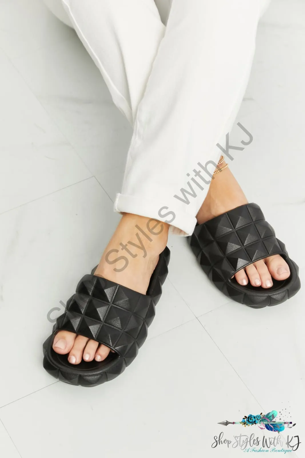 Let's Chill 3D Stud Slide Sandal