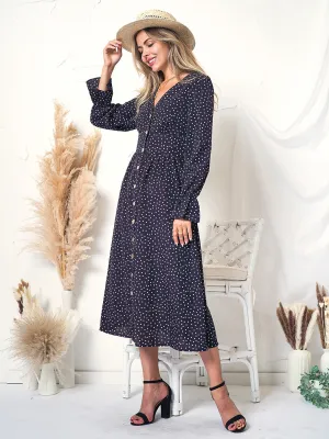 Long Sleeve Polka Dot Dress