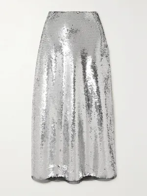 Lyra sequined tulle midi skirt