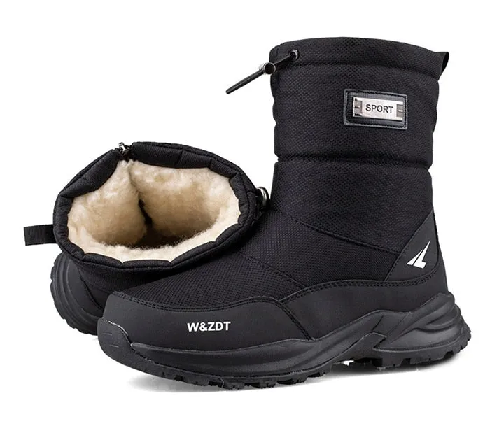 Man Outdoor Waterproof Snow Boots Zip Non-slip Cotton Plus Velvet Shoes Men - MSWRB50417