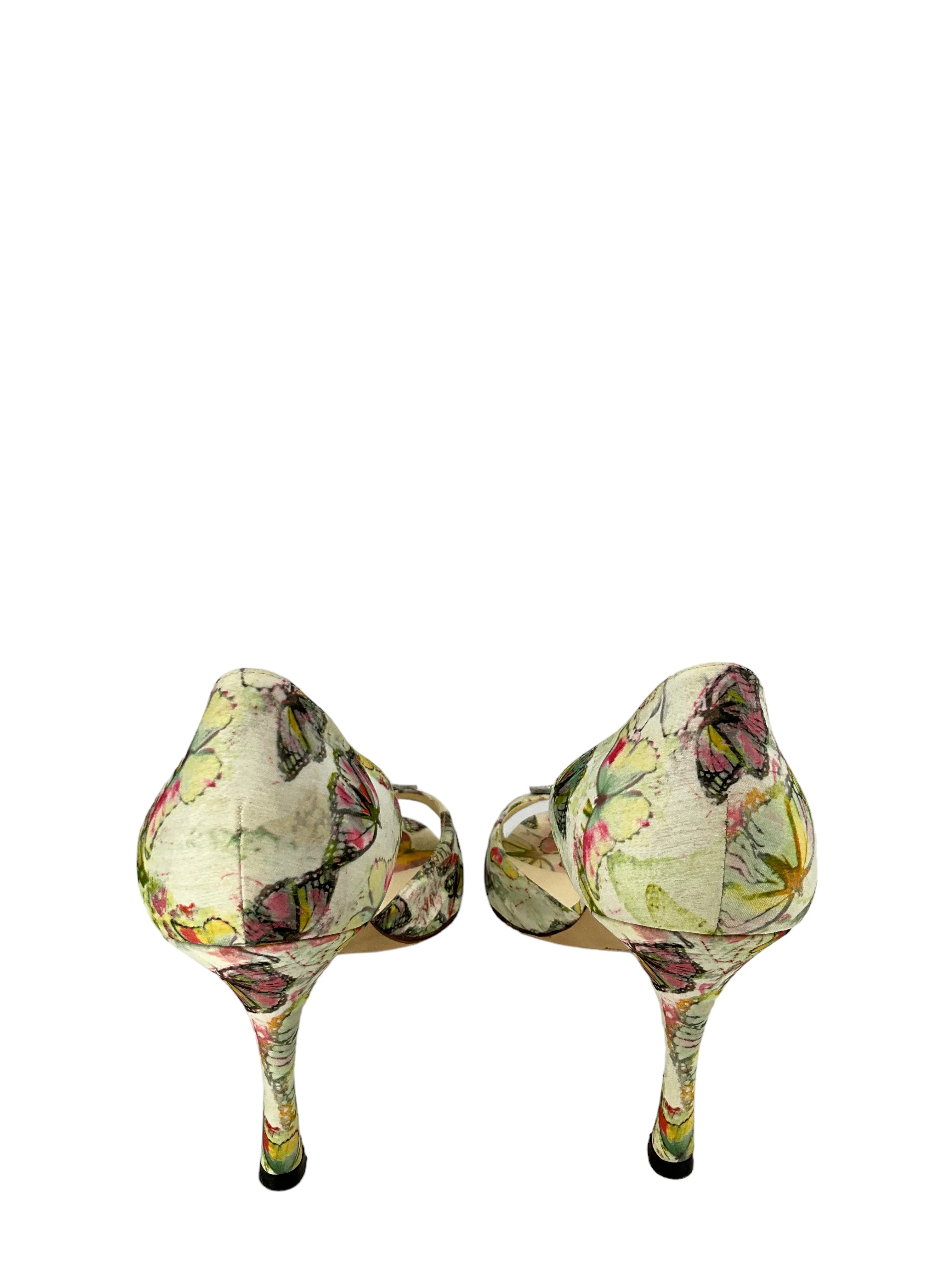 Manolo Blahnik Fabric Butterfly Print Pumps Size 11