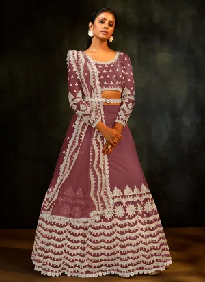 Mauve Sequence Embroidered Designer Lehenga Choli