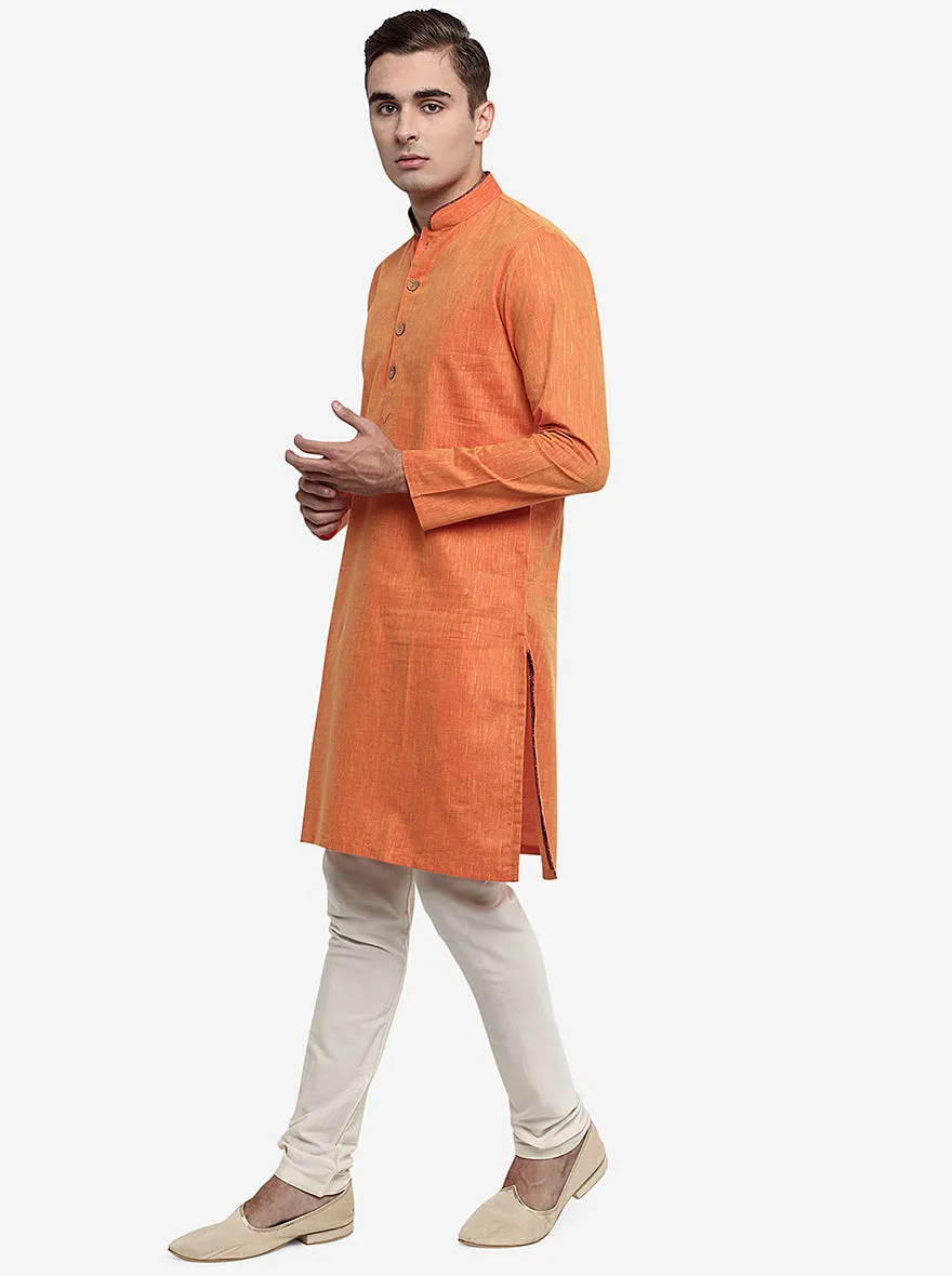 Orange Solid Kurta | Azania