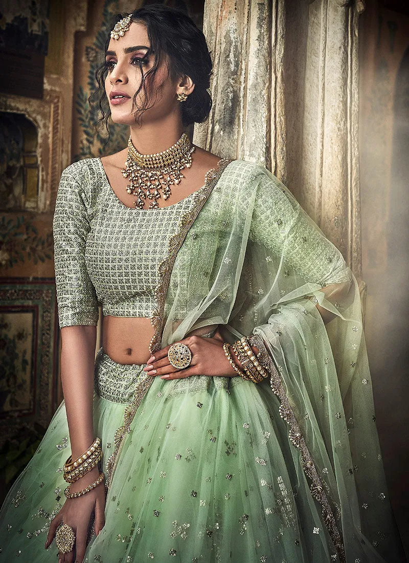 Sea Green Designer Wedding Lehenga Choli