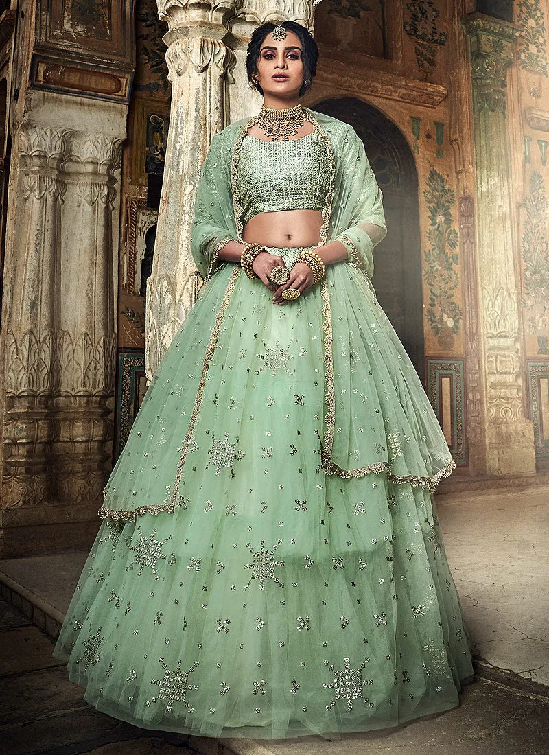 Sea Green Designer Wedding Lehenga Choli