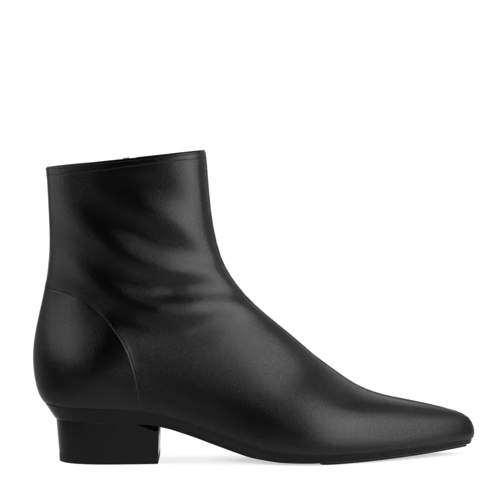 The Bootie - Coal Stretch Leather