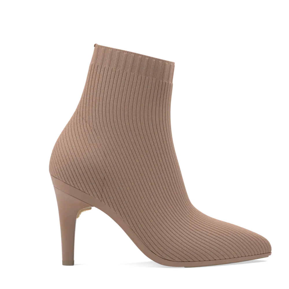 The Bootie - Latte Knit   Stiletto Heel Kit 4 Latte