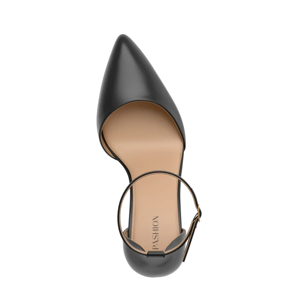 The D'Orsay - Coal Satin Flat