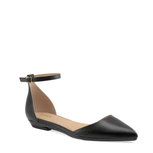 The D'Orsay - Coal Satin Flat