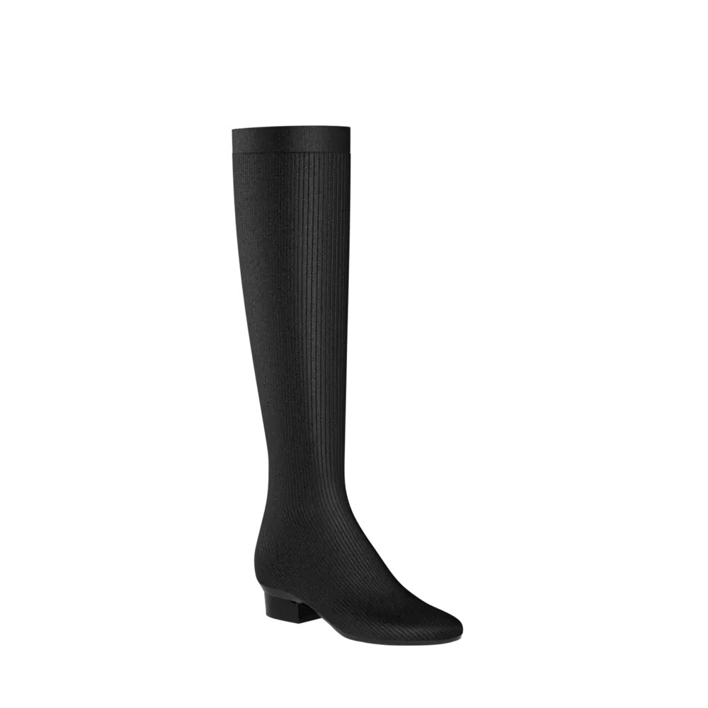 The Joanna Knee High Boot - Coal Knit 3 Block