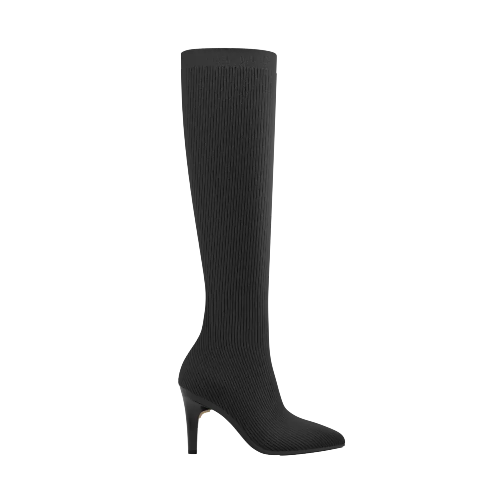 The Knee High Boot Coal Knit   Stiletto Heel Kit 4 Coal