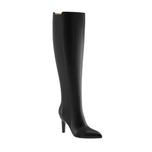 The Knee High Boot Coal Leather   Stiletto Heel Kit 4 Coal