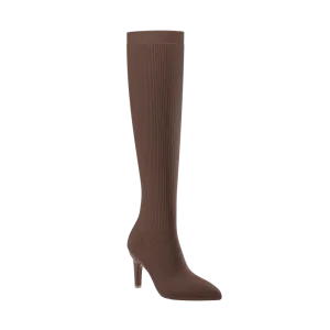 The Knee High Boot Walnut Knit   Stiletto Heel Kit 4 Walnut