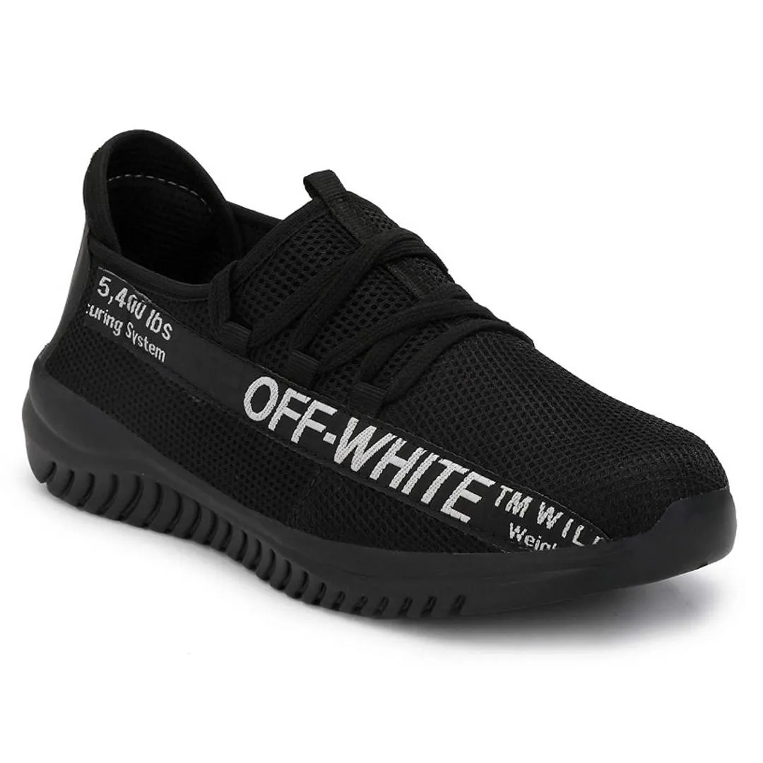 Trendy Black Mesh Sports Sneakers for Men