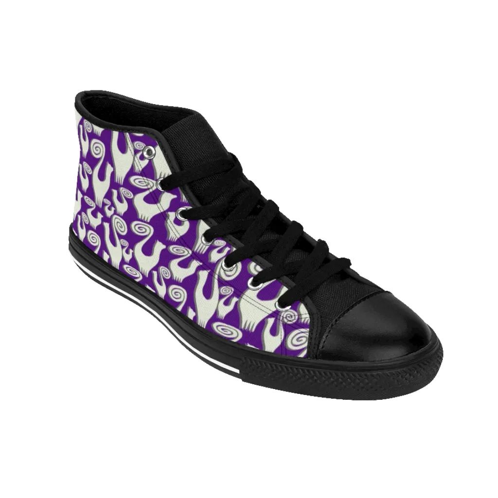 Violet Snooty Cats Women's High-top Sneakers