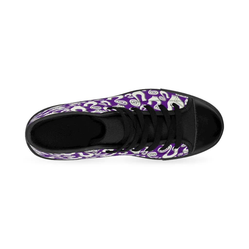 Violet Snooty Cats Women's High-top Sneakers