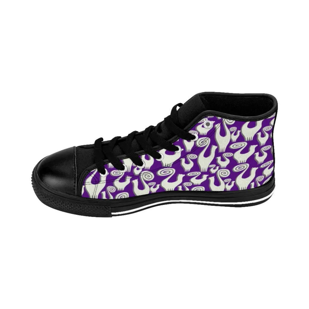 Violet Snooty Cats Women's High-top Sneakers