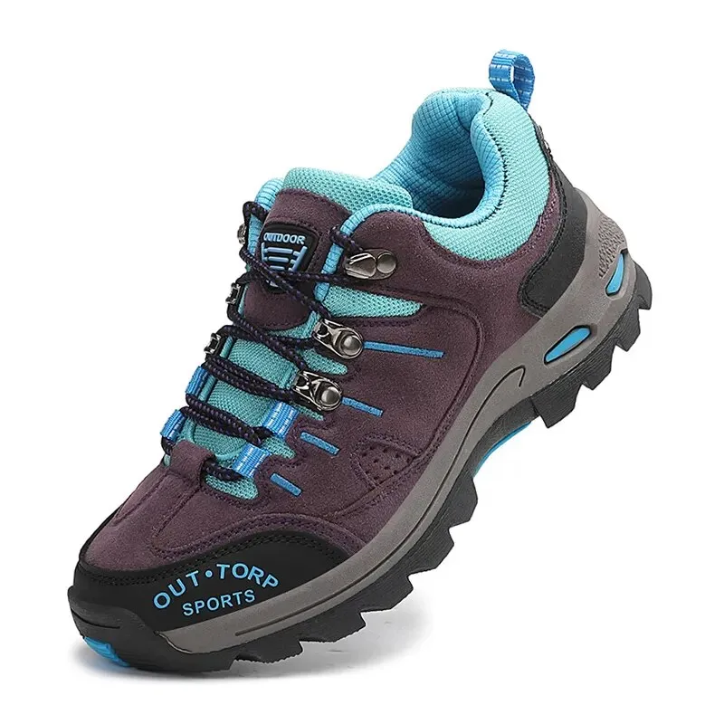 Women Leather Hiking Shoes Outdoor Trekking Shoes Mountain Sneakers - WHS50201